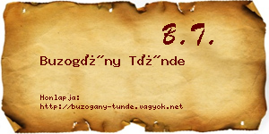 Buzogány Tünde névjegykártya
